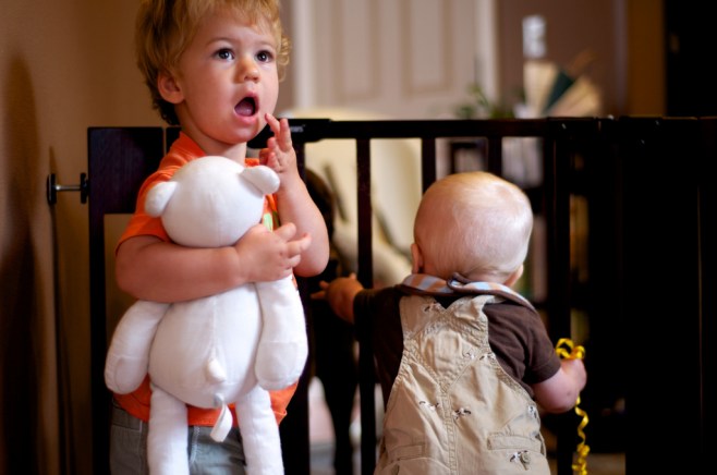 Ambrose and Rowan begin to prod the weaknesses of the baby gate.